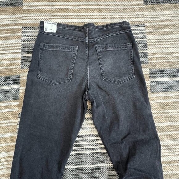 Free People We The Free Daliah Stacked Low Rise Straight Leg Jeans Black Size 30 - Picture 6 of 14